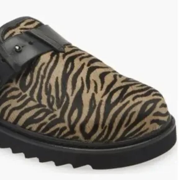 Zadig & Voltaire Alpha Zebra Print Fur Leather Mules - Picture 1 of 12